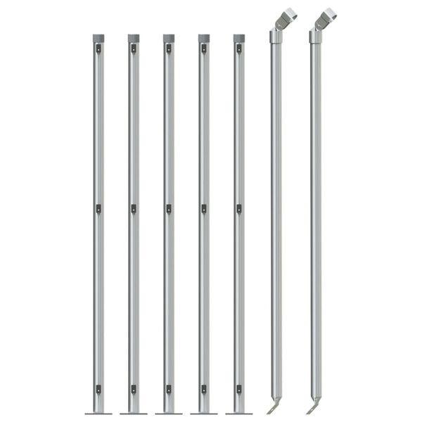 vidaXL Žičana ograda s prirubnicom srebrna 0,8 x 10 m