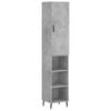 vidaXL Visoka komoda siva betona 34,5x34x180 cm od konstruiranog drva