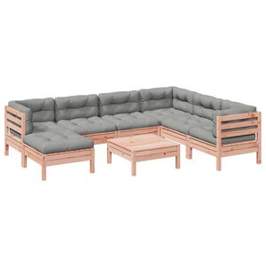 vidaXL 8-dijelni set vrtnih sofa s jastucima masivno drvo duglazije