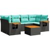 vidaXL 7-dijelni set vrtnih sofa od poliratana s jastucima crni