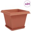 vidaXL Saksije za biljke 24 kom. Crvena cigla Plastika