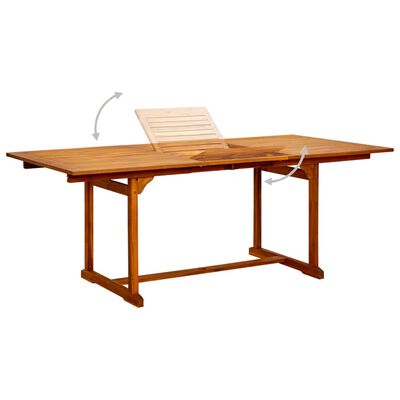 vidaXL Vrtni blagovaonski stol (150 - 200)x100x75 cm od drva bagrema