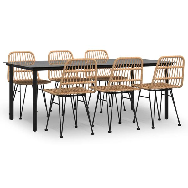 vidaXL 7-dijelni vrtni blagovaonski set od poliratana