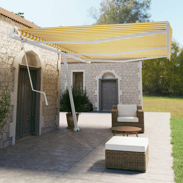 vidaXL Samostojeća automatska tenda 600 x 350 cm žuto-bijela