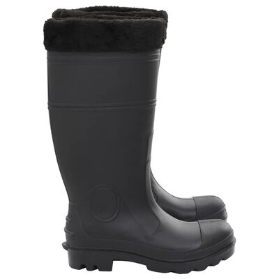 vidaXL Čizme za kišu s uklonjivim čarapama crne veličina 40 PVC
