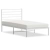 vidaXL Metalni okvir za krevet s uzglavljem bijeli 90 x 190 cm