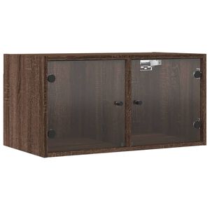 vidaXL Zidni ormarići staklena vrata 2 kom boja hrasta 68,5x37x35 cm