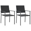 vidaXL Vrtne stolice 2 kom crne 54 x 62,5 x 89 cm od poliratana