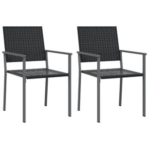 vidaXL Vrtne stolice 2 kom crne 54 x 62,5 x 89 cm od poliratana
