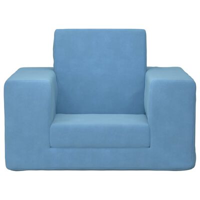 vidaXL Dječji kauč na razvlačenje plavi mekani plišani