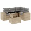 vidaXL 5-dijelni vrtni set sofa s jastucima bež od poliratana