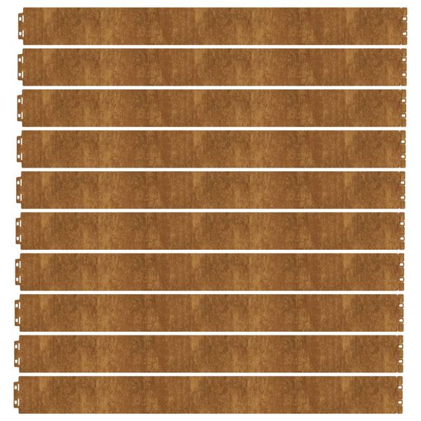 vidaXL Rubnjaci za travnjak 10 kom fleksibilni 10x103 cm čelik COR-TEN