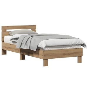vidaXL Krevetna konstrukcija Umjetnički hrast 203 x 95 x 70 cm