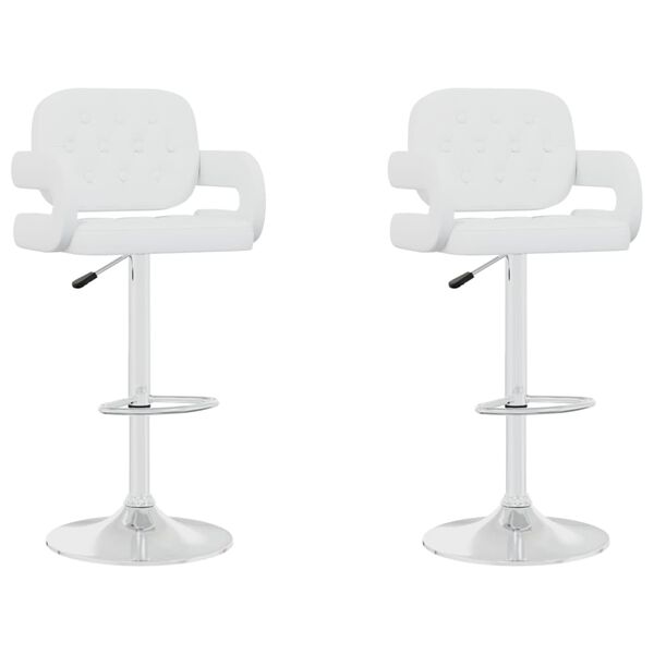 vidaXL Barski stolci od umjetne kože 2 kom bijeli