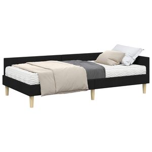 vidaXL Kutni krevetni okvir s madracem Ostalo 2 pcs Zelena tkanina