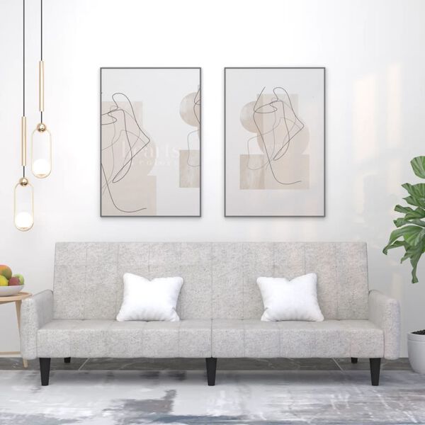 vidaXL Dvosjed na razvlačenje od mikrovlakana svjetlosivi