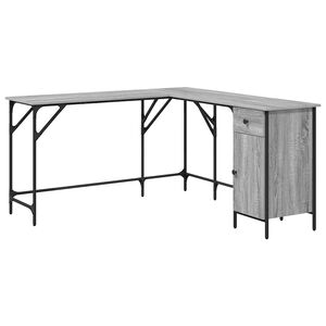 vidaXL Radni stol boja hrasta sonome 141x141x75 cm konstruirano drvo