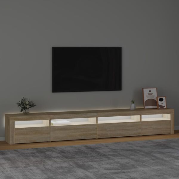 vidaXL TV ormarić s LED svjetlima boja hrasta sonome 270x35x40 cm