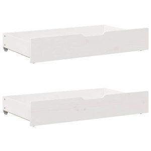 vidaXL Ladice ispod kreveta 2 kom bijele 95x55x17 cm od borovine