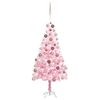 vidaXL Umjetno osvijetljeno božićno drvce s kuglicama rozo 120 cm PVC