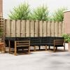 vidaXL Set vanjskih sofa s jastukom 6 pcs Prirodna i crna