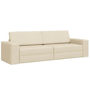 vidaXL Krevet na razvlačenje Krema 245 x 78 x 77 cm tkanina