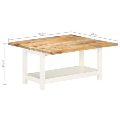 vidaXL Produživi stolić za kavu bijeli 90 x (45-90) x 45 cm drvo manga
