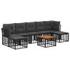 vidaXL Set vanjskih sofa 8 kom. Crna i tamno siva Poliester