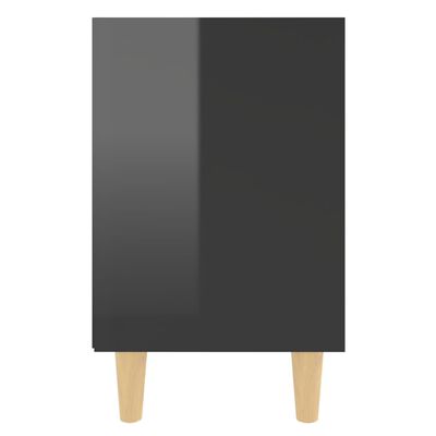 vidaXL Noćni ormarići s drvenim nogama 2 kom sjajni crni 40x30x50 cm