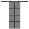 vidaXL Klizna vrata s priborom 90 x 205 cm kaljeno staklo i aluminij