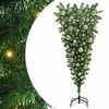 vidaXL Umjetno božićno drvce naopačke s setom kuglica Zelena 120 cm