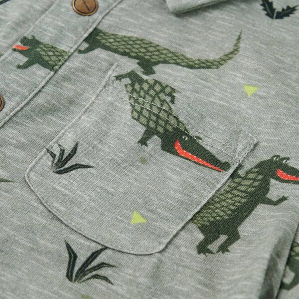 Dječja košulja svijetla kaki prošarana 128