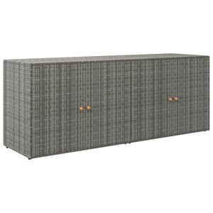vidaXL Vrtni ormarić za pohranu sivi 198x55,5x80 cm od poliratana