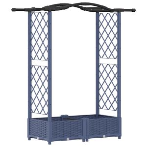 vidaXL Povi&scaron;eni krevet s mrežom i krovom Sivi 124 x 40 x 125 cm PP