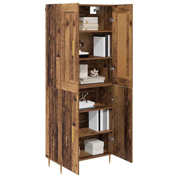 vidaXL Highboard Staro drvo 69,5 x 34 x 180 cm Konstruirano drvo