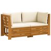 vidaXL Set vanjskih sofa s jastukom 2 Komad Smeđa Čvrsto drvo akacije