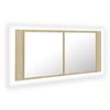 vidaXL LED kupaonski ormarić s ogledalom boja hrasta 100x12x45 akrilni