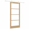 vidaXL Klizna vrata Prirodna 93 x 211 cm Masivna borovina i staklo