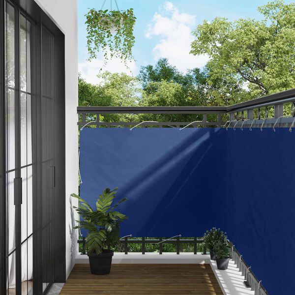 vidaXL Balcony ekran Plava 120 x 200 cm PU prekriveni oksford alu