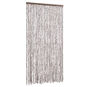 vidaXL Zastor protiv muha Smeđesiva i bijeli 100 x 200 cm od &scaron;enila
