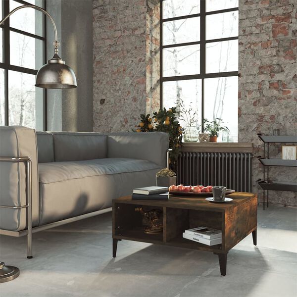 vidaXL Stolić za kavu boja dimljenog hrasta 60 x 60 x 30 cm od iverice