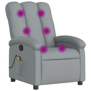 vidaXL Masažna fotelja za odmor, svijetlo siva tkanina