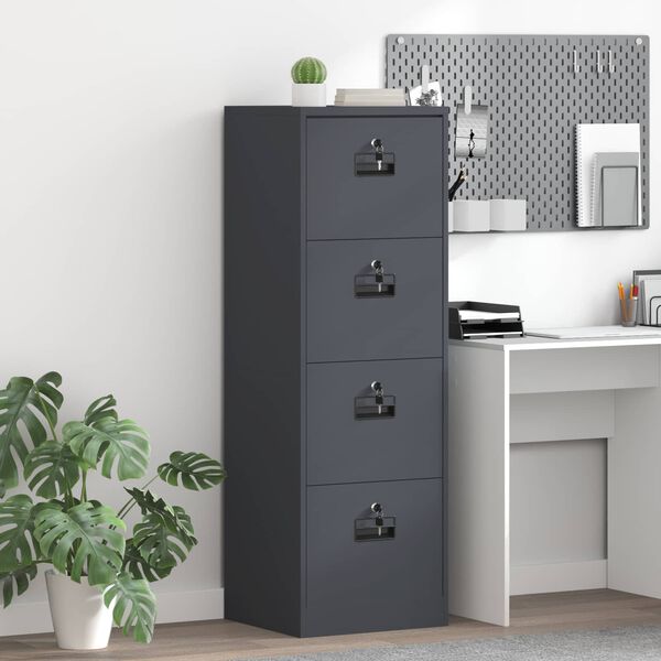 vidaXL Kabinet za datoteke s ladicama Antracit 45,5 x 42 x 139 cm