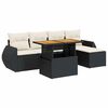 vidaXL 6-dijelni set vrtnih sofa s jastucima crni od poliratana