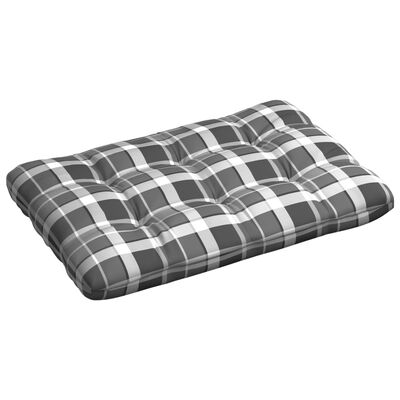 vidaXL Jastuk za sofu od paleta sivi karirani 120 x 80 x 10 cm