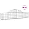 vidaXL Lučne gabionske ko&scaron;are 14 kom 200x30x40/60 cm pocinčano željezo