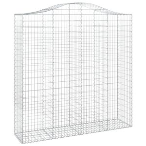 vidaXL Gabionska ko&scaron;ara s lukom 200x50x200/220 cm pocinčano željezo