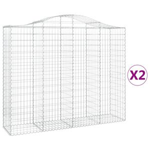 vidaXL Lučne gabionske ko&scaron;are 2 kom 200x50x160/180cm pocinčano željezo