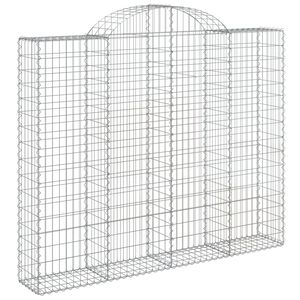 vidaXL Gabionska ko&scaron;ara s lukom 200x30x160/180 cm pocinčano željezo