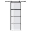vidaXL Klizna vrata s priborom 76 x 205 cm od ESG stakla i aluminija